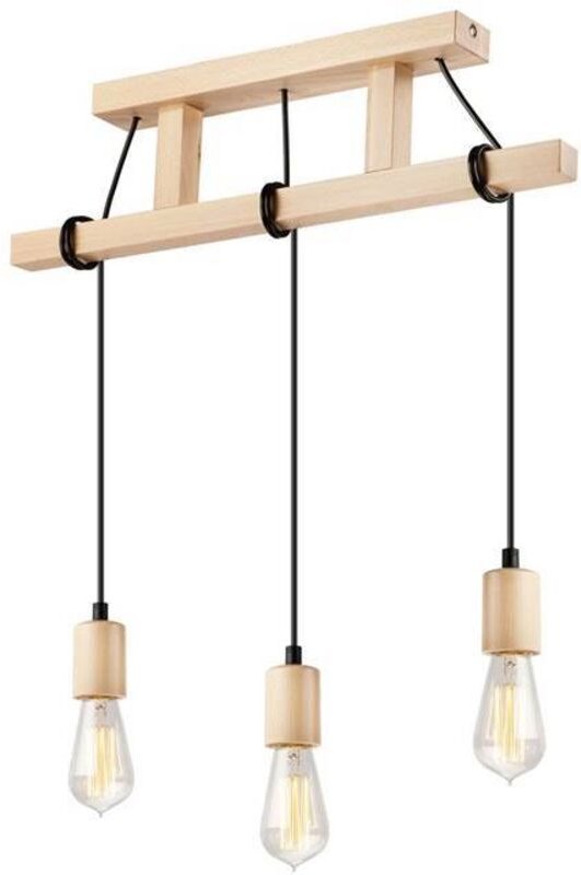 Thumbnail - Lamkur Lighting - Lamkur Leon Industrial Stab-Pendel-Deckenleuchte Natur, 3x E27