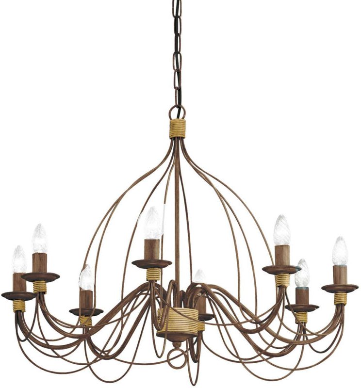 Ideal Lux Corte - 8 Light Chandelier Rust Brown Finish, E14
