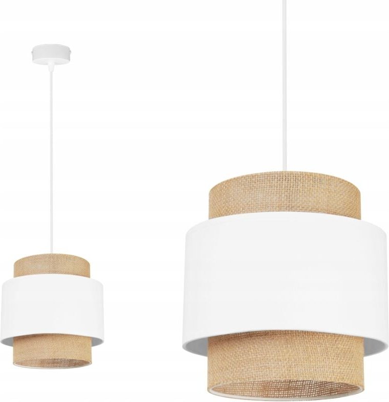 Thumbnail - Hängende Deckenlampe Kronleuchter Lampenschirm Boho Jute