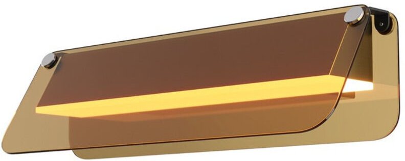 Maytoni Flat Moderne 30 cm integrierte LED-Wandleuchte, Schwarz, 3000 K, 730 lm, Bernsteinfarbener Schirm