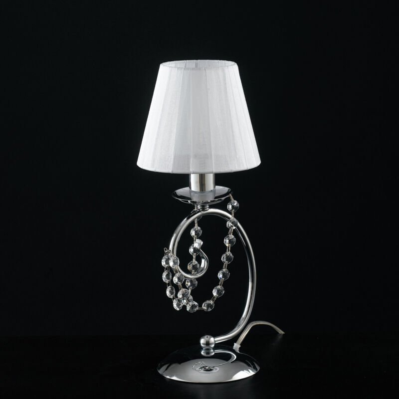 Bonetti Illumina - Magda – 1-flammige Tischlampe aus verchromtem Eisen mit H.27-Lampenschirm – Ø13 – BL146-LT-CR-PAR