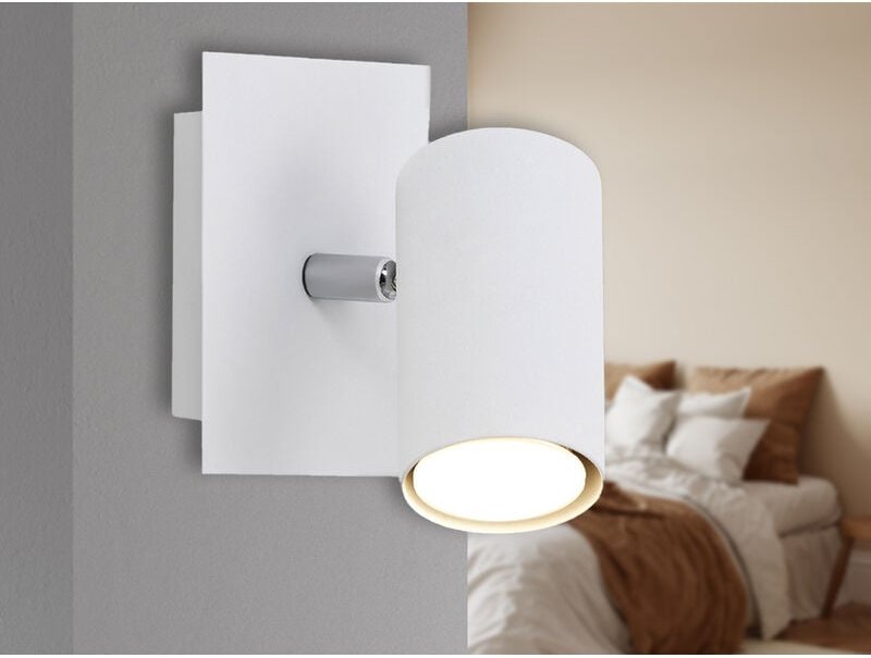 Led Wandstrahler Metall Weiß mit schwenkbarem Spot, Breite 12cm