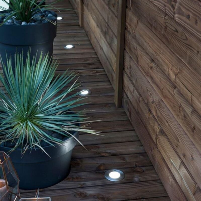 LUMIHOME Einbau-Außenstrahler, 500 Lumen LED-Modul, 6500 K, 10 cm Durchmesser Lumihome