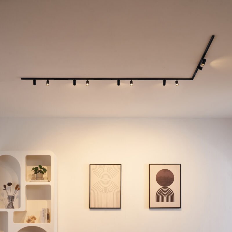 Spot System auf Magnetschiene schwarz 3 m 10 LED Spots 70W - Externer Transformator - Lyne