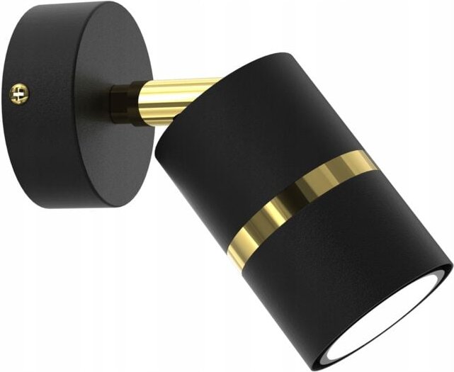 JOKEYS schwarzgoldene Gu10-Wandleuchte, verstellbares Rohr
