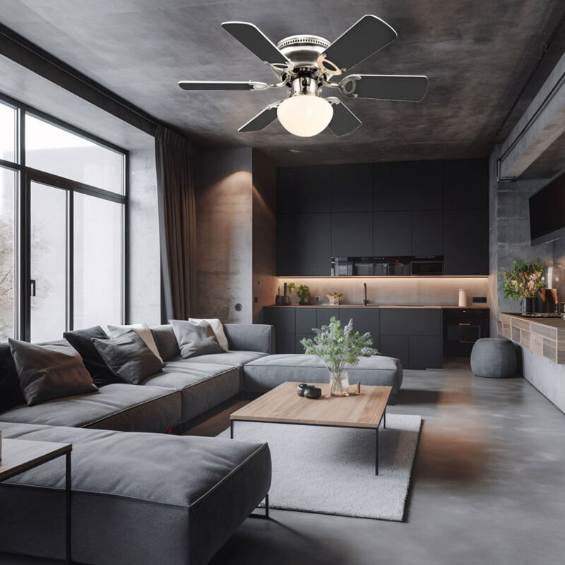 Etc-shop - Leiser Decken Ventilator Zugschalter Leuchte Kühler Wärmer Lüfter Lampe 3-Stufen Flügel wendbar anthrazit wei...