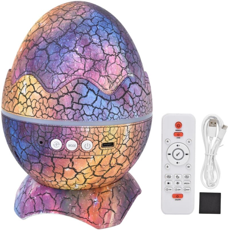 Dinosaurier -Eier -Stern -Projektor Einstellbarer Winkel weißer Rauschen Bluetooth -Nachtlicht mit Fernbedienung - Eosno...