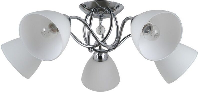 Thumbnail - Italux Lugano - Stilisierte bündige Deckenleuchte Chrom, Weiß 5 Licht mit weißem Farbton, E27