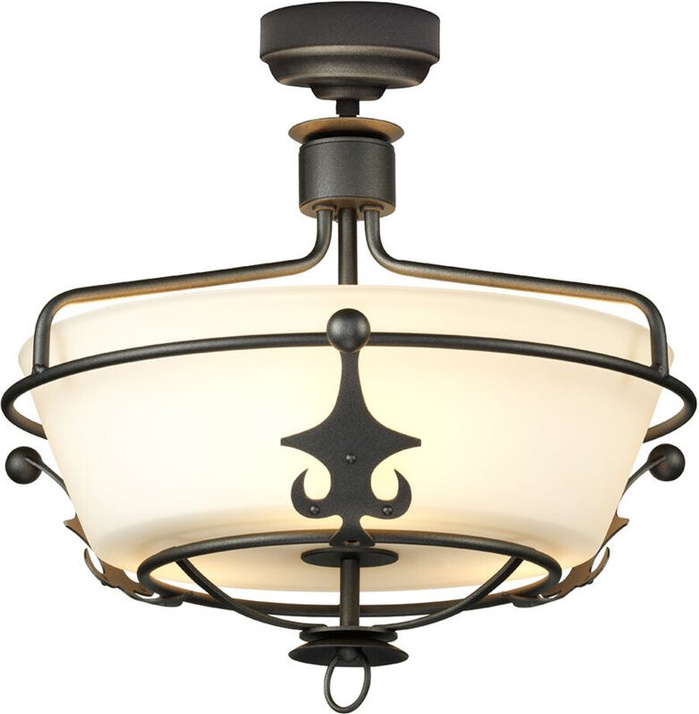 Windsor - 3 Light Semi-Flush - Graphit, E27 - Elstead