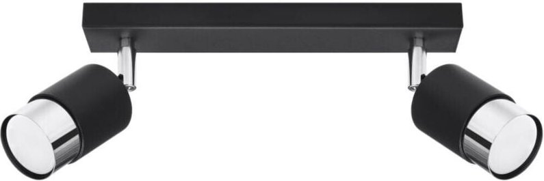 Greenice - Sollux Lighting Nero Twin Deckenstrahler, Schwarz/Chrom, 2x GU10