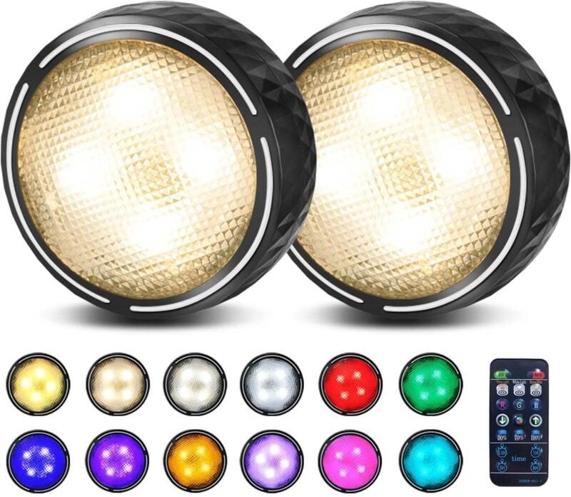 Batteriebetriebenes Nachtlicht, kabellose RGBW-LED-Lampe, LED-Spot, Kleiderschrankleuchte für Schrank/Regal/Eingangsbere...