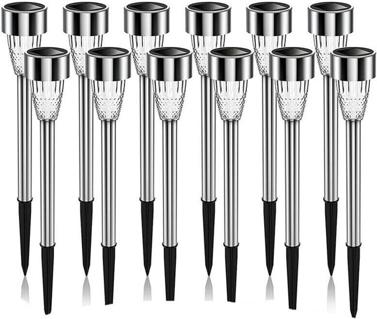 Solar-Gartenleuchten, 12 Stück IP65 wasserdichte Solar-Bodenleuchten, dekorative Solarbeleuchtung für Wege, Terrassen un...