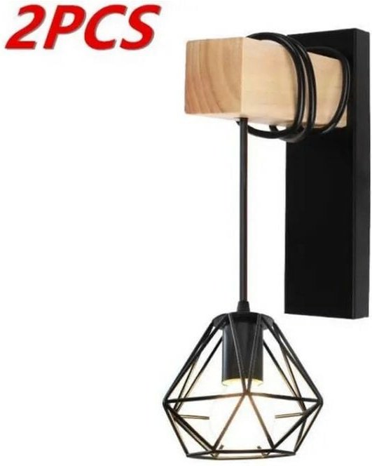 2tlg Metallkäfig Wandleuchte Antike industrielle Wandleuchte Minimalistischer Kronleuchter für Schlafzimmer Cafe Office ...