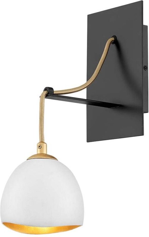 Wandleuchte Wandlampe Flurlampe Schlafzimmerleuchte Weiß Gold d 12,7 cm