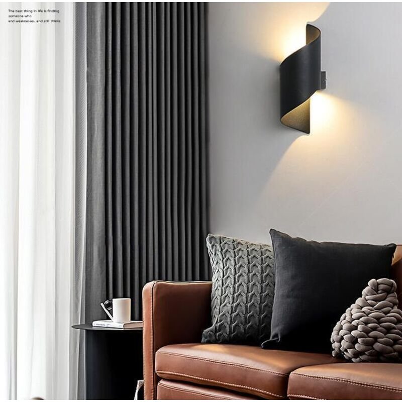 Wandleuchte für Innen/Außen, 10 w warmweiße Lampe, Up-Down-Licht, wasserdichte IP65-Beleuchtung, Metallspirale für Bar, ...