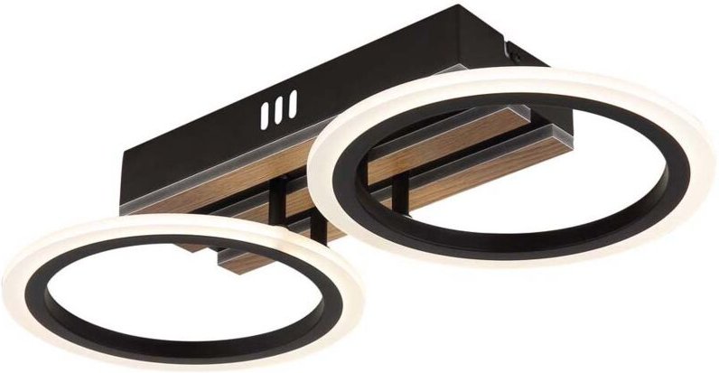 Deckenlampe Deckenleuchte Wohnzimmerlampe Holzoptik schwarz CCT LED L 44,5 cm