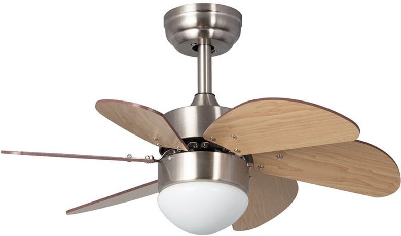 Techbrey - Deckenventilator Lautlos Orion Effekt Holz 81cm DC-Motor Silber , , Wifi: