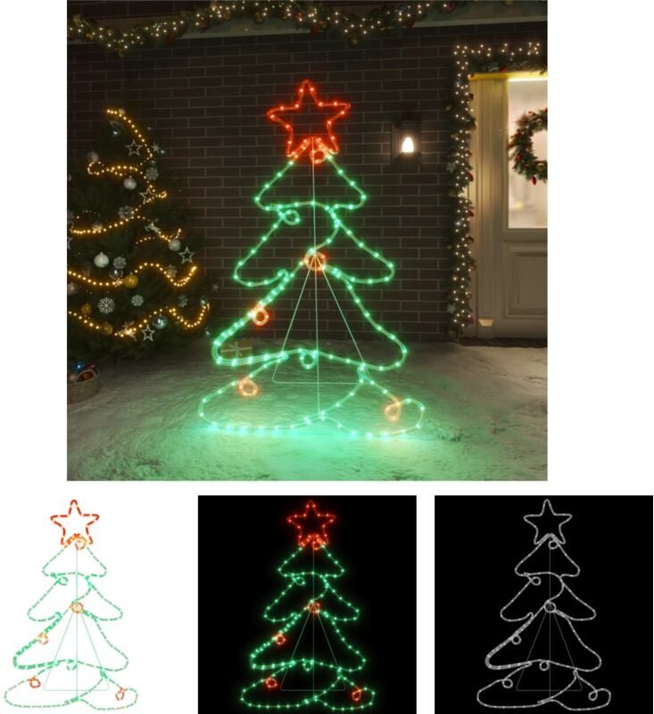 Thumbnail - The Living Store LED-Silhouette Weihnachtsbaum 144 LEDs 88x56 cm - Weihnachtsbeleuchtung
