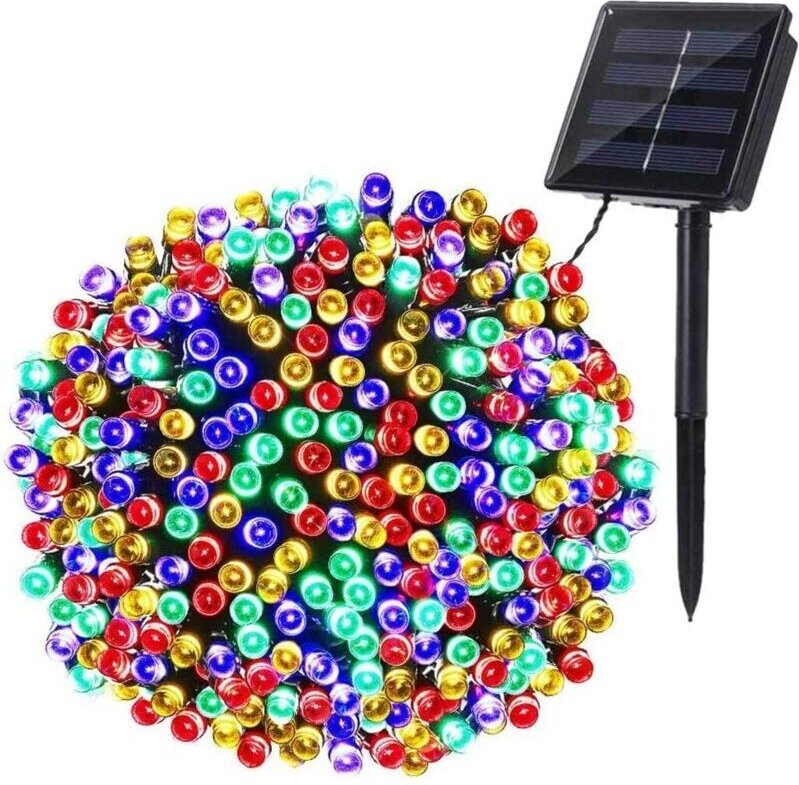 BrizLabs 20M 200 LED Solar-Lichterkette für den Außenbereich, wasserdichte Solar-Weihnachtsbeleuchtung mit 8 Dekorations...
