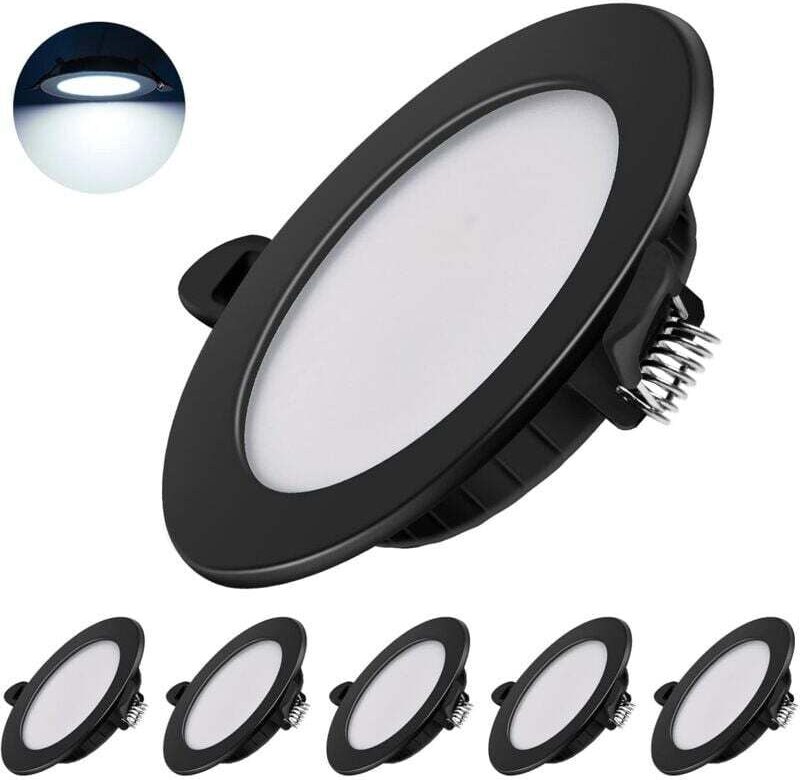 ZVD Ultraflacher LED Einbaustrahler 230V - 6er Set 7W Einbaustrahler Energiesparende Deckenstrahler IP44 Einbaustrahler ...
