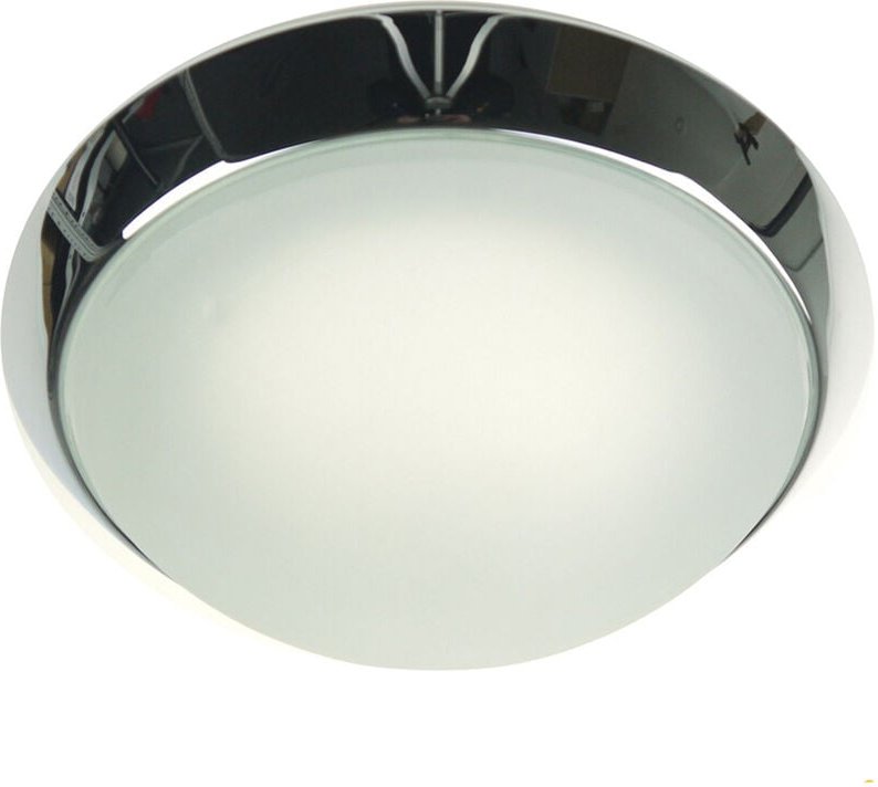 Niermann - led Deckenleuchte rund, Glas satiniert mit Klarrand, Dekorring Chrom, ø 25cm