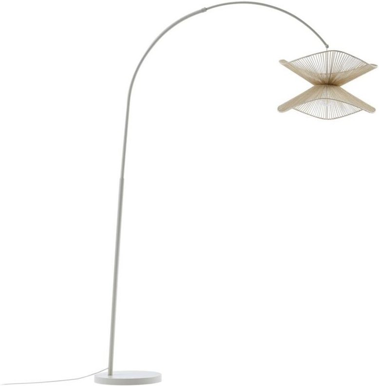 Stehlampe (Bogenleuchte) 'Valdorin' aus Papier für Wohnzimmer & Esszimmer von Lindby