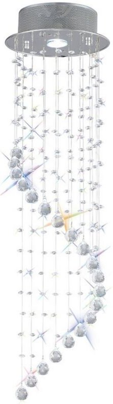 Inspired Diyas - Colorado - Deckencluster Anhänger Single-Spiral 1 Licht poliert Chrom, Kristall