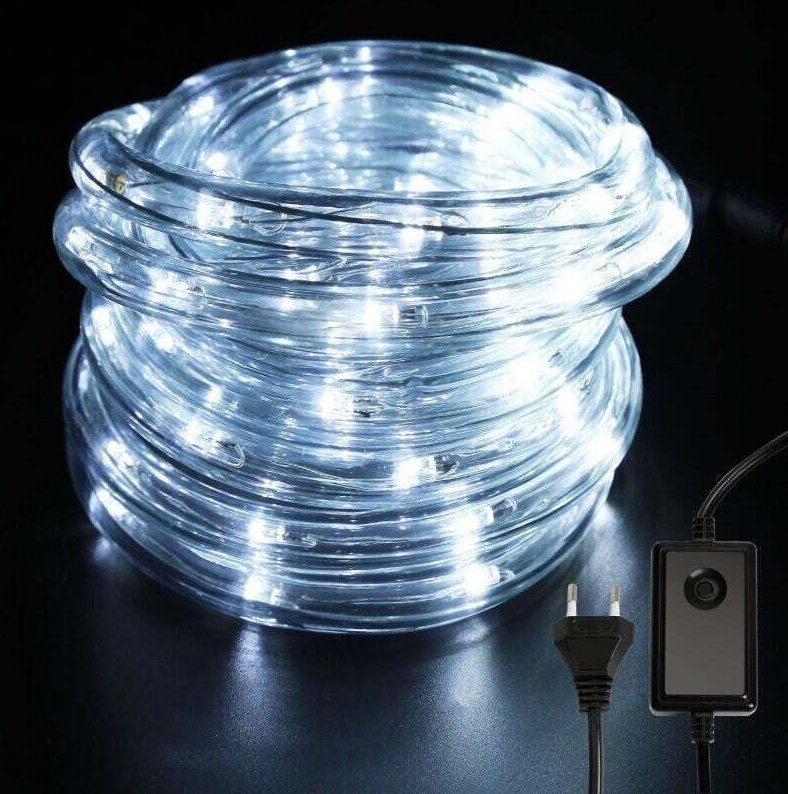 ALOVZE LED-Lichterkette für den Außenbereich, dekorative Lichterkette mit Netzteil, Kaltweiß – 10 m