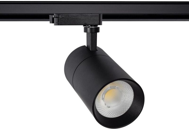 Efectoled - 1-Phasenstromschiene LED-Strahler 30W Dimmbar Mallet Schwarz 5000K Kaltweiß