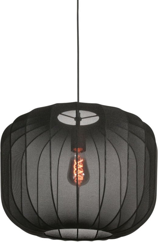 Anne Lighting - hängeleuchte - Sable - schwarz - leinen metall -