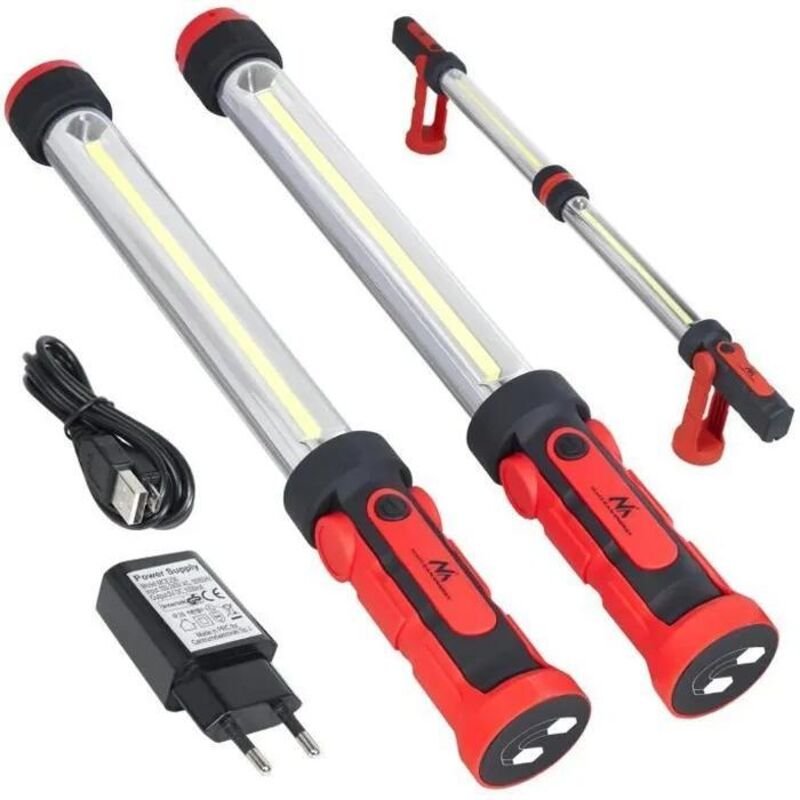 Maclean MCE230 LED XXL Arbeitslampe schwarz und rot