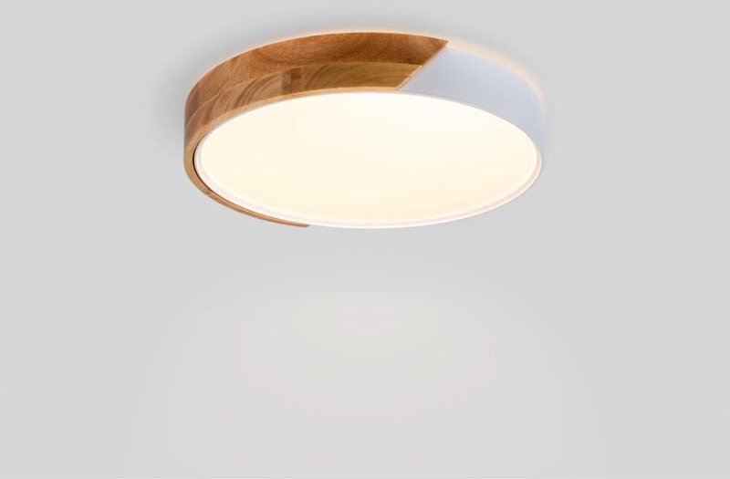 CCT LED-Deckenleuchte, Holz Polycarbonat, 24W ø40cm IP22