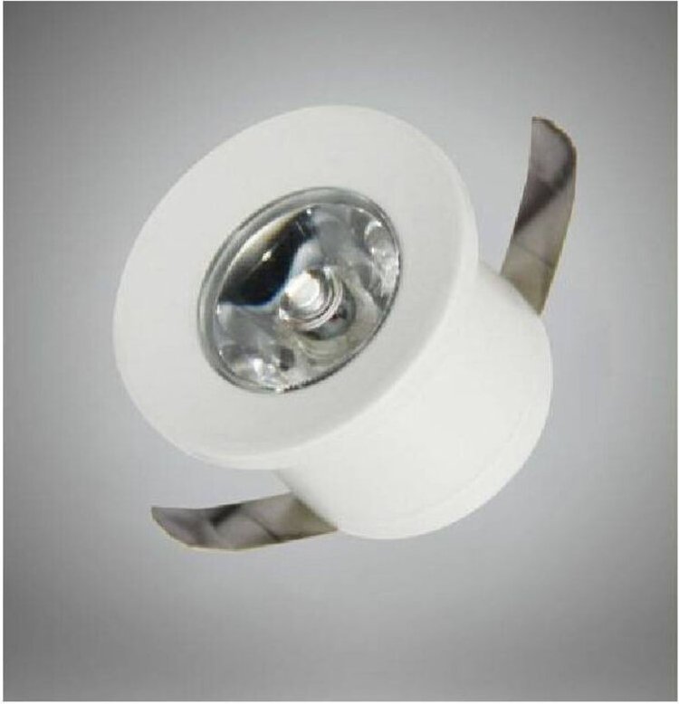 Trade Shop Traesio - Trade Shop - LED-Einbaustrahler 1 w Weißer Rand Mini Lichtpunkt 6500K 3000K 4000K Blau -