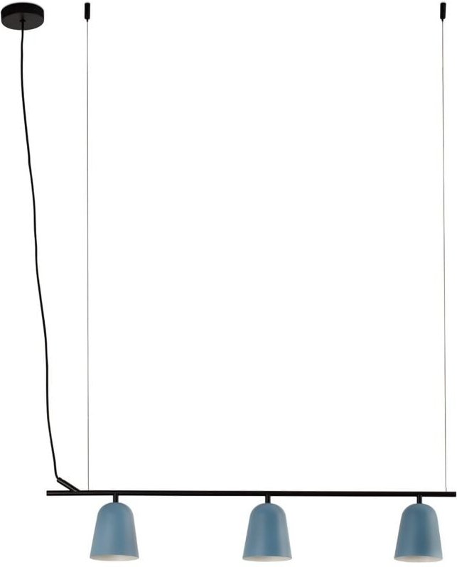 Faro STUDIO 3-flammige Pendel-Deckenleuchte Mattschwarz, Blau
