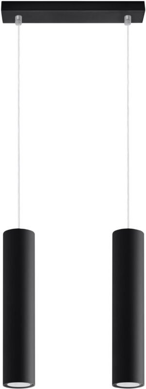 Lagos - 2 Light Staight Bar Drop Anhänger Schwarz, GU10 - Sollux