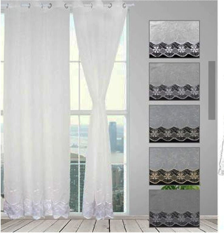 Trade Shop Traesio - Trade Shop - tiziana vorhang einzelpanel 6 nieten tür fenster küchenstange 140X280CM -