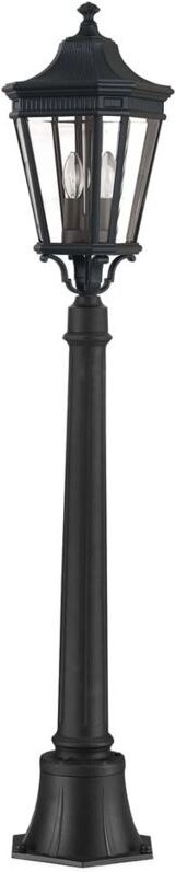 Außenleuchte Stehleuchte Kandelaber Säulenleuchte H 110 cm 2 Flammig ALU Glas