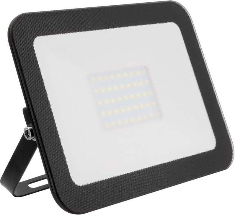 Ledkia - led- Fluter 30W 120lm/W IP65 Slim Glas Schwarz 6000K Kaltweiß