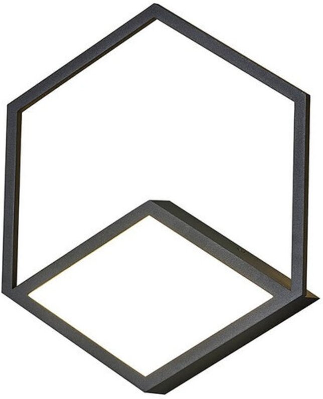 Inspired Mantra Kubick Decken-/Wandleuchte dimmbar, 24 W LED, 3000 K, 1630 lm, Schwarz, 3 Jahre Garantie