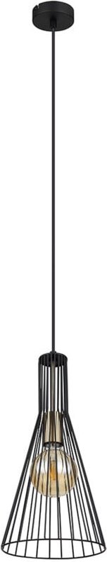 Pendellampe Hängeleuchte Deckenlampe Esszimmerleuchte Küchenlampe, Metall schwarz altmessing, E27, h 120 cm