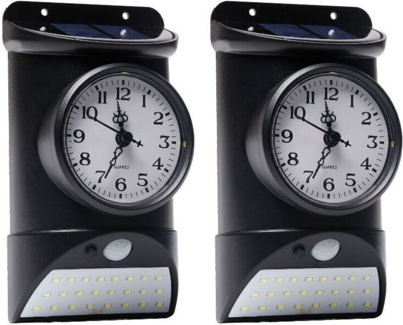 Outdoor Solar 24LED Wasserdichte Wandleuchte Menschlicher Körper Induktionskontrollleuchte mit Uhr Hoflampe Sicherheitsl...