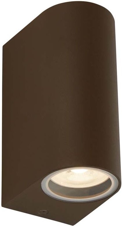 Searchlight - Außenleuchte Wandlampe Fassadenleuchte GU10 rostbraun Alu Glas Balkonleuchte