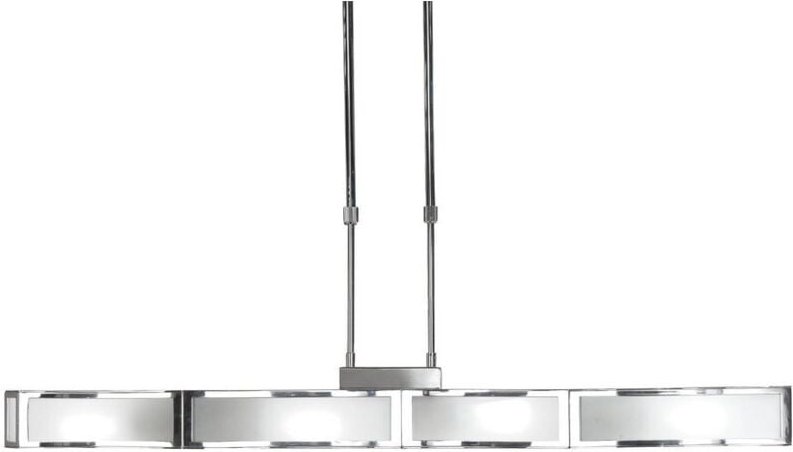Inspired Mantra - Duna - E27 Deckenanhänger 4 Light E27 Bar, Chrom poliert, weißes Acryl