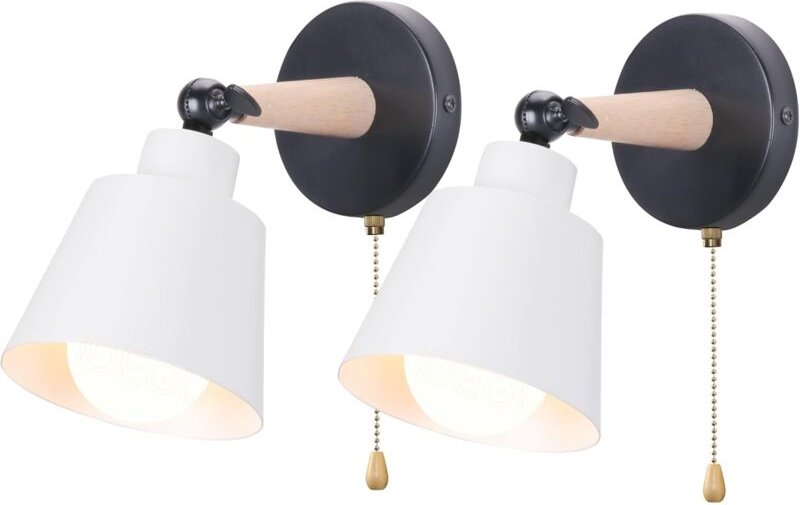 2er-Pack Vintage-Industrie-Wandleuchten, E27, Metall, verstellbar, für den Innenbereich (weiß)