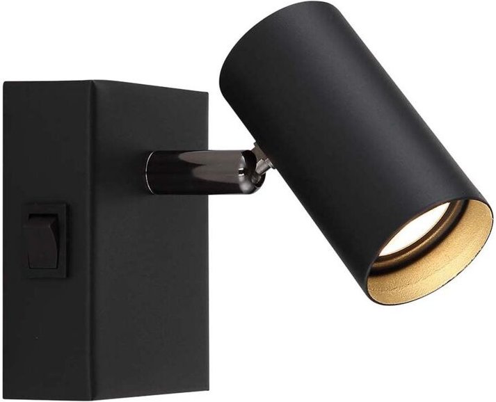 Wandleuchte LED Wandlampe Metall schwarz matt schwenkbar Kippschalter L 11 cm