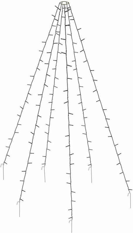 Lichterkette für Fahnenmast und Weihnachtsbaum - 800 cm Länge - mit 400 led in warm weiß - Garten Beleuchtung Fahnenstan...