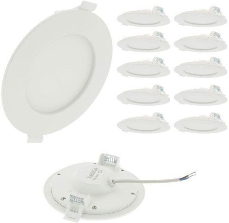 Packung mit 10 extraflachen 11-W-LED-Einbaustrahlern (entspricht 80 W) Farbtemperatur: CCT