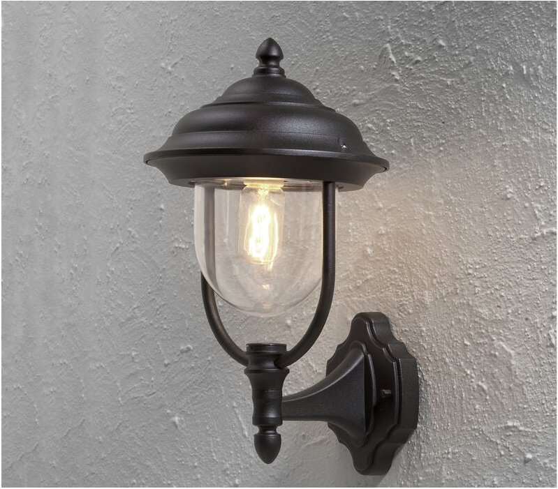 Konstsmide - led Außenwandleuchte, Landhaus Laterne stehend Höhe 43cm, Schwarz