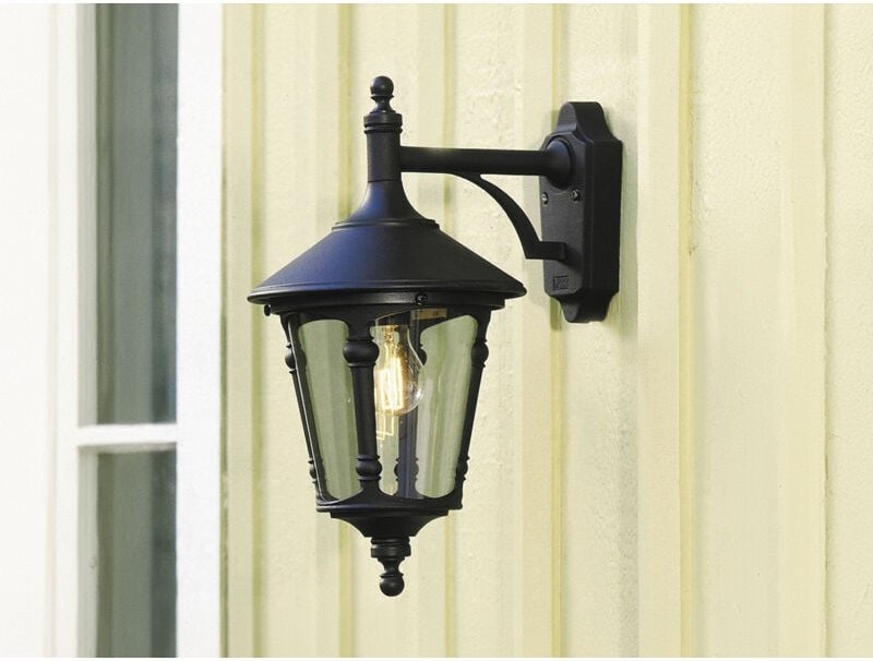 Außenwandleuchte led Laterne hängend Aluminium Schwarz, Höhe 44cm