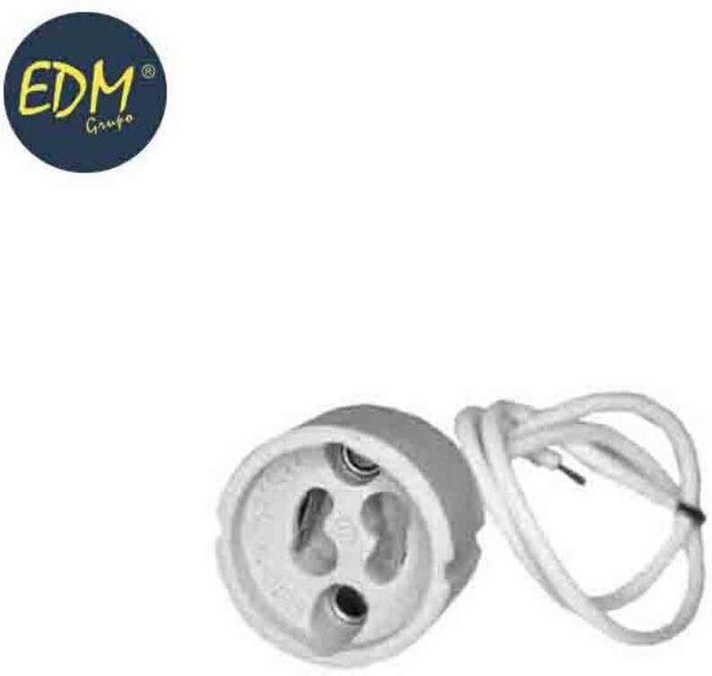 EDM - Halogenlampenfassung, GU-10, 2 a, 250 v, 15 cm Kabel (eingeschrumpft)